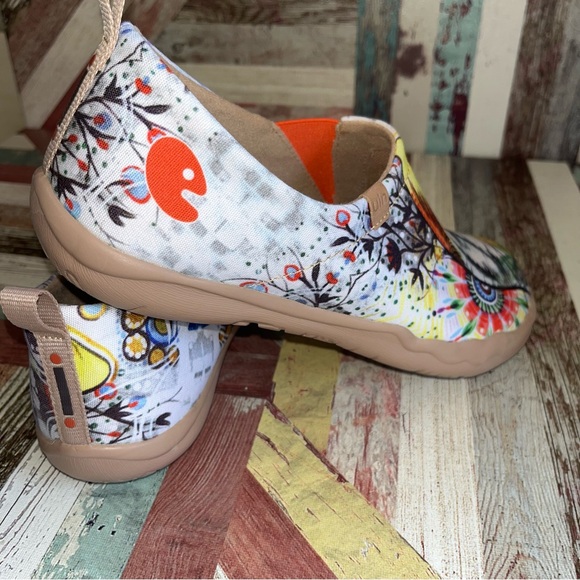 UIN Cheer Up Kitty Cat Slip On Toledo Loafers Shoes Canvas Loose Toe Box EUC 7.5 - Picture 4 of 15